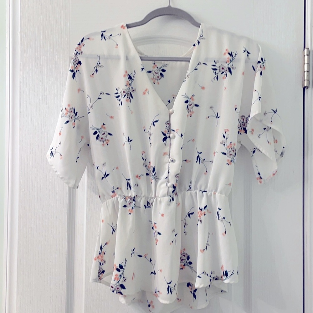 Peplum floral blouse